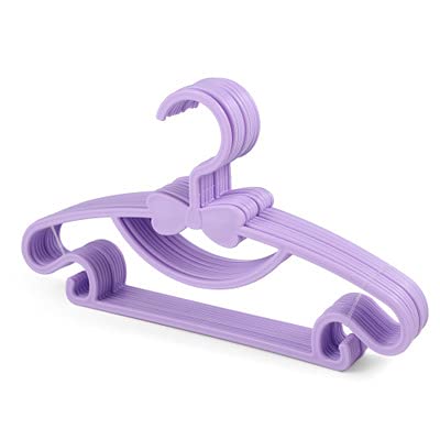 10pcs Kid Hanger Kids Clothes Hanger Racks Portable Plastic Display Hangers Windproof Children Coats Hanger Baby Clothing Organizer (Purple)