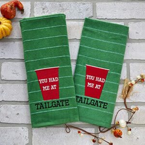 SKL Home You Had Me at Tailgate Hand Towel Set, Green 2 Count