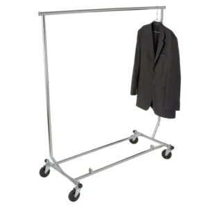 heavy duty salesman's rack - collapsible garment rack - round tubing /chrome