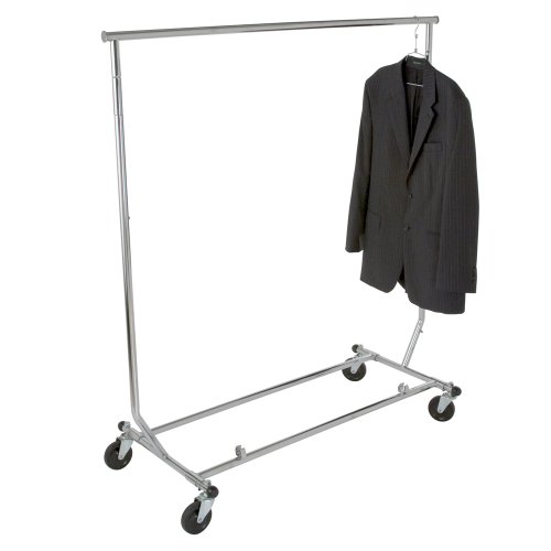 Heavy Duty Salesman's Rack - Collapsible Garment Rack - Round Tubing /Chrome