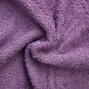 Adobella 6 Premium Turkish Bath Collection Hand Towels, 100% Combed Turkish Cotton, 600 GSM, Super Plush, Ultra Absorbent, Supreme Comfort, Includes 6 Towels, 16 x 28 inch, Purple (Set of 6)