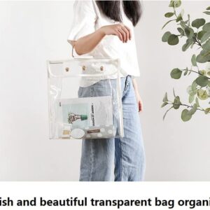 Clear Dust-proof Bag, Transparent Dust Bag Organizer Purse Handbag Protector with Magnetic Snap, Clear Handbag Storage for Storage Wall Hanging