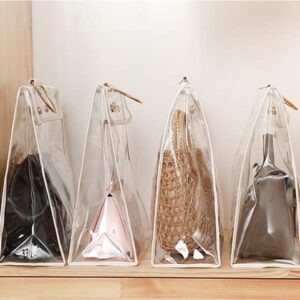 Clear Dust-proof Bag, Transparent Dust Bag Organizer Purse Handbag Protector with Magnetic Snap, Clear Handbag Storage for Storage Wall Hanging