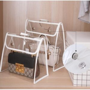 Clear Dust-proof Bag, Transparent Dust Bag Organizer Purse Handbag Protector with Magnetic Snap, Clear Handbag Storage for Storage Wall Hanging