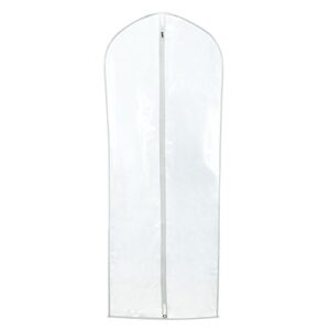 HANGERWORLD Clear Plastic Garment Bags for Hanging Clothes, 60inch Long Dress Cover Bag (Pack of 6)