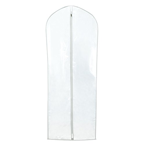 HANGERWORLD Clear Plastic Garment Bags for Hanging Clothes, 60inch Long Dress Cover Bag (Pack of 6)