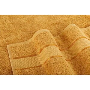 CRAFTBERRY - Bath Towels Set-100% Cotton- 2 Bath Towels, 2 Hand Towels & 2 Washcloths- Large, Quick Dry, Absorbent, Plush, Soft- Home, Shower Towels - 6 Piece Luxury Bathroom Towels - Gold/Golden
