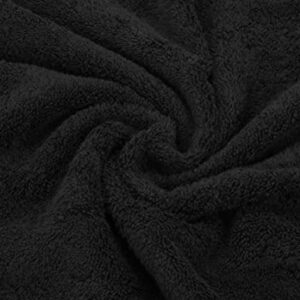 American Soft Linen Luxury 6 Piece Towel Set, 2 Bath Towels 2 Hand Towels 2 Washcloths, 100% Turkish Cotton Towels for Bathroom, Black Towel Sets