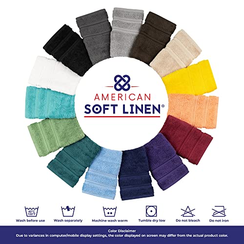 American Soft Linen Luxury 6 Piece Towel Set, 2 Bath Towels 2 Hand Towels 2 Washcloths, 100% Turkish Cotton Towels for Bathroom, Black Towel Sets