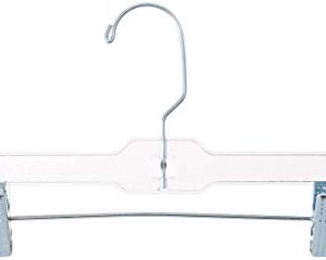 Homz 2 Count Swivel Neck Crystal Cut Pant/Skirt Hanger with Non Slip Clip, Clear
