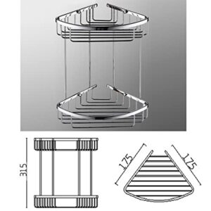 ThinkTop Corner shower Caddy, Bathroom Triangle Dual Layer shower shelves Wall Mount Large Capacity Save Space Rustproof Solid Brass Chrome Finished