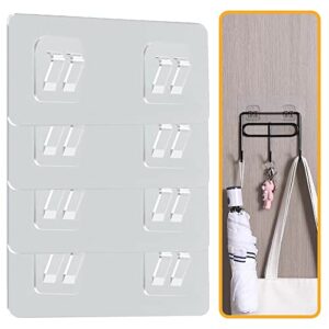 SHANZHUU 4 PACK Shower Caddy Adhesive Sticker Hooks, Corner Shower Caddy Adhesive Replacement, Super Strong Shower Adhesive Hooks for Bathroom Shelf Basket Soap Dish and Kitchen Accessories