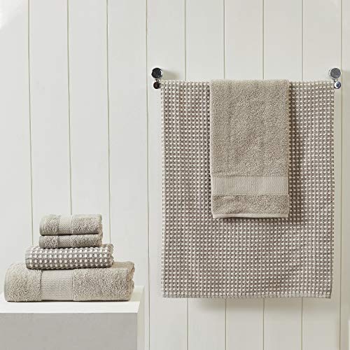 Amrapur Overseas 6-Piece Yarn Dyed Cobblestone Jacquard Towel Set Flax