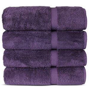 chakir turkish linens 100% cotton premium turkish towels for bathroom | 27'' x 54'' (4-piece bath towels - plum)
