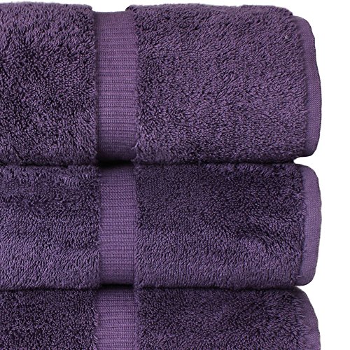 Chakir Turkish Linens 100% Cotton Premium Turkish Towels for Bathroom | 27'' x 54'' (4-Piece Bath Towels - Plum)