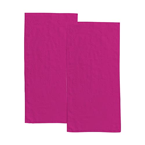 2 Pieces Travel Beach Quick Drying Towels,Bathroom Soft Face Towel and Hand Towel,Deep Magenta 30x15 inches