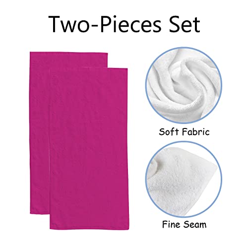 2 Pieces Travel Beach Quick Drying Towels,Bathroom Soft Face Towel and Hand Towel,Deep Magenta 30x15 inches