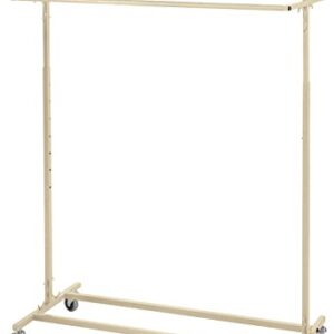 SSWBasics Boutique Ivory Double-Rail Rolling Clothes Rack