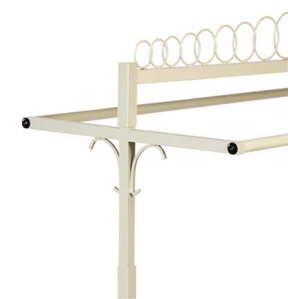 SSWBasics Boutique Ivory Double-Rail Rolling Clothes Rack