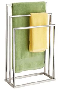 freestanding towel rack, 3 tier stainless steel towel bar stand for bathroom, chrome plated decluttr