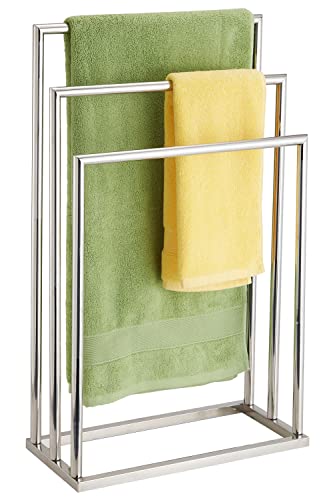 Freestanding Towel Rack, 3 Tier Stainless Steel Towel Bar Stand for Bathroom, Chrome Plated DECLUTTR