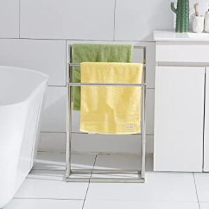 Freestanding Towel Rack, 3 Tier Stainless Steel Towel Bar Stand for Bathroom, Chrome Plated DECLUTTR