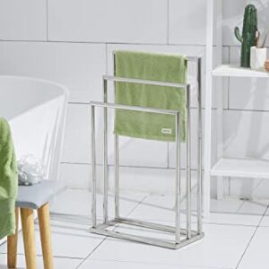 Freestanding Towel Rack, 3 Tier Stainless Steel Towel Bar Stand for Bathroom, Chrome Plated DECLUTTR