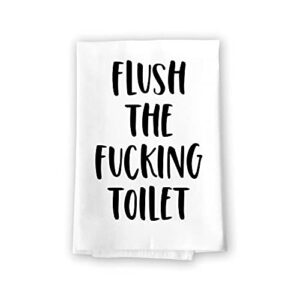 honey dew gifts, flush the fucking toilet, 27 inch by 27 inch, 100% cotton, inappropriate gifts, hand towels, bathroom towels, bathroom decorations, hand towels funny, funny shower towels