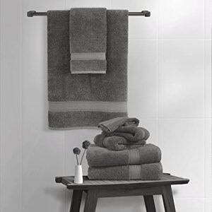 LANE LINEN 16PC Bath Towels Bathroom Set - Space Grey for 100% Cotton Towel Luxury Highly Absorbent Shower 4 Hand 8 Washcloths