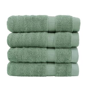 bamboo cotton super soft highly absorbent 4 pieces green towel set for bathrome hand towel,salon towels(4 piece green)