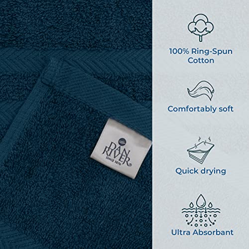 DAN RIVER Bath Sheets Set of 2 – 550 GSM Ultra Super Soft & Highly Absorbent Sheets – 100% Cotton Jumbo Large Bath Towels for Bathroom, Home, Hotel, Spa, Beach, Pool, Gym – 35”x70” in Blue Opal