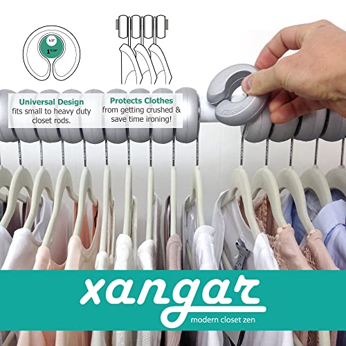 Xangar Hanger Spacers, Hanger Dividers, Garment Dividers, Round Clothing Size Dividers, Closet Clothes Organizer System for Adults, Teens and Kids, Gray - 10 Pack