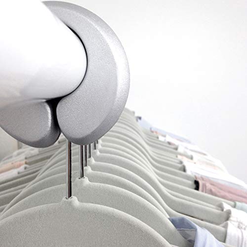 Xangar Hanger Spacers, Hanger Dividers, Garment Dividers, Round Clothing Size Dividers, Closet Clothes Organizer System for Adults, Teens and Kids, Gray - 10 Pack