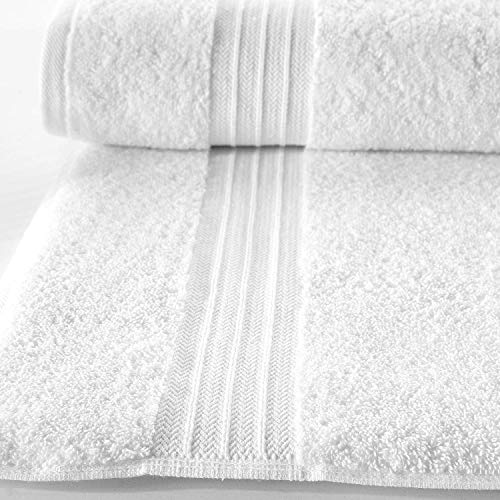 Ephesos 4-Pieces 16"x30" Hand Towels Set | Premium Quality for Daily Bathroom Use, 100% Cotton Towel (Hand Towels Set of 4, White)