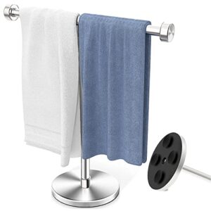 vehhe hand towel holder stand - stainless steel hand towel stand with suction cups, countertop free standing hand towel holder for bathroom, kitchen or vanity