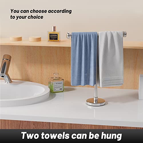 VEHHE Hand Towel Holder Stand - Stainless Steel Hand Towel Stand with Suction Cups, Countertop Free Standing Hand Towel Holder for Bathroom, Kitchen or Vanity