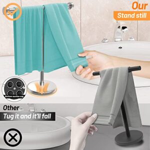 VEHHE Hand Towel Holder Stand - Stainless Steel Hand Towel Stand with Suction Cups, Countertop Free Standing Hand Towel Holder for Bathroom, Kitchen or Vanity