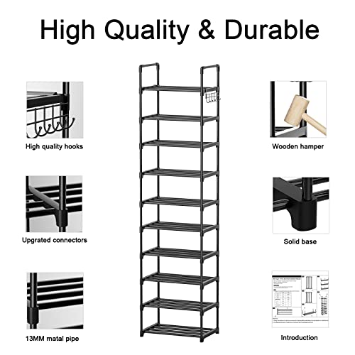 Mavivegue Shoe Rack,10 Tier Shoe Rack Shoe Rack 5 Tier Shoes Rack for Closet Entryway