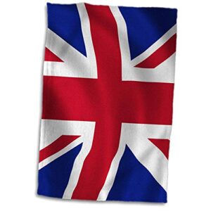 3drose - alexis design - united kingdom - waiving illuminated united kingdom british flag union flag union jack - towels (twl-319759-1)