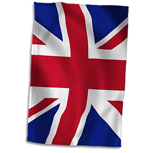 3dRose - Alexis Design - United Kingdom - Waiving Illuminated United Kingdom British Flag Union Flag Union Jack - Towels (twl-319759-1)