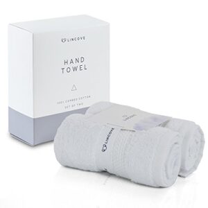 lincove 100% turkish cotton luxury hand towels - hotel & spa luxury hand towels 600 gsm highly absorbent & eco friendly - made in turkey (white)