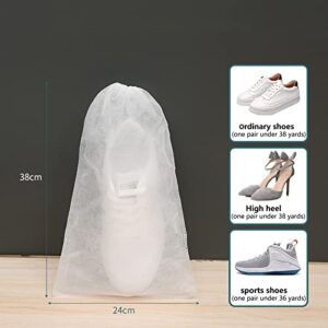 C-LARSS 10Pcs Transparent Shoe Bags for Travel Large Clear Shoes Organizers Storage Pouch with Rope for Men and Women M