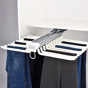 pull out trousers rack 22 arms steel pull out pants rack pants hanger bar clothes organizers for space saving and storage