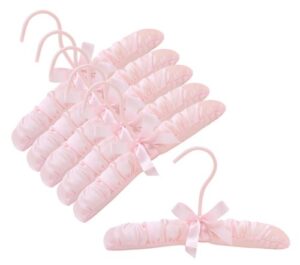 only hangers® 10" pink baby satin padded hangers - pack of (6)