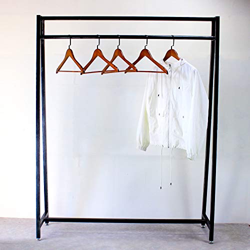 Womio Industrial Metal Clothes Racks with Clothing Hanging Rack, Display Racks for Laundry,Moden Drying Rack Garment Racks,Black Brush Silver