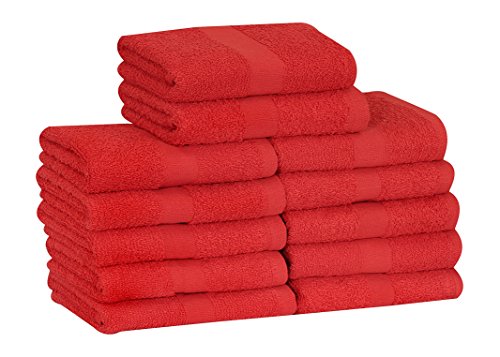 MAGTEX Cotton Salon Towels (24-Pack, Red,16x27 inches) - Soft Absorbent Quick Dry Gym-Salon-Spa Hand Towel (Red)