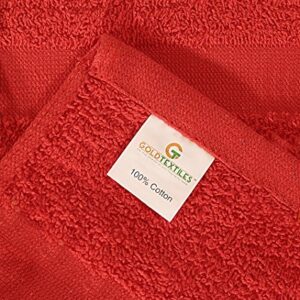 MAGTEX Cotton Salon Towels (24-Pack, Red,16x27 inches) - Soft Absorbent Quick Dry Gym-Salon-Spa Hand Towel (Red)