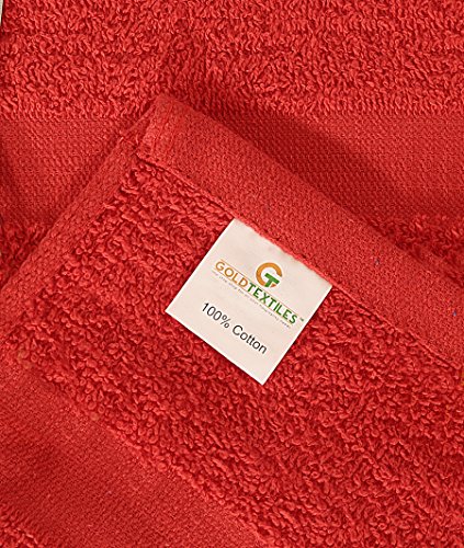 MAGTEX Cotton Salon Towels (24-Pack, Red,16x27 inches) - Soft Absorbent Quick Dry Gym-Salon-Spa Hand Towel (Red)