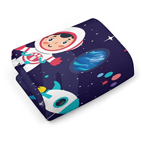 FISNAE Colorful Outer Space Hand Towels Astronauts Planets Absorbent Bathroom Towel Soft Decorative Towels for Bathroom, Hotel, Gym, Spa, Yoga 28.7 X 13.8 in