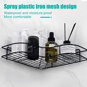 Corner Shower Caddy Adhesive,Black Shower Organizer Corner,Rustproof Shower Caddy Shelf for Bathroom Storage,Dorm Room Shower Corner Organizer